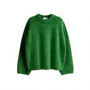 Sweat-shirt en mohair personnalisé pour femme, vente en gros, pull oversize doux et moelleux, col rond, chaud, streetwear d'hiver, mode décontractée de luxe - Product Image 5