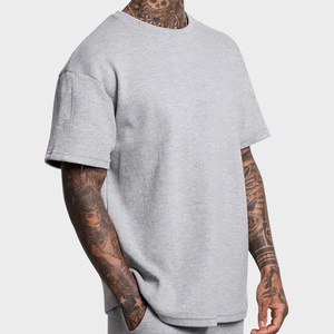 เสื้อยืดโอเวอร์ไซส์แฟชั่นทรงหลวม ผ้าฝ้าย 100% สไตล์สตรีทแวร์ ผ้าเฟรนช์เทอร์รี่  เสื้อยืดเปล่าเรียบๆ สำหรับผู้ชาย สั่งทำได้ - Product Image 2