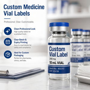 Etichette Adesive Personalizzate per Flaconcini 2ml 3ml 10ml, Impermeabili e Olografiche, per Medicinali - Product Image 2
