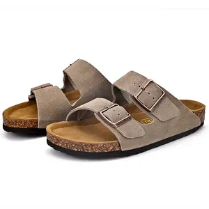 Birken Sandálias Das Mulheres Dos Homens Chinelos Colg Plana Slides Verão Cortiça Couro Genuíno Chinelo Favorito Praia Casual sapato