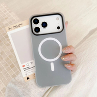 Coque de téléphone magnétique sans fil givrée couleur bonbon pour iPhone 17 Pro Max 16 15 14 13 12 – Housse de protection arrière