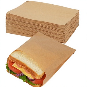 BOFA Kraftpapier-Sandwichbeutel mit Selbstklebeverschluss Gefrier- und Mikrowellengeeignet Fettresistent für Bäckerei Mittagessen Süßigkeiten - Product Image 1