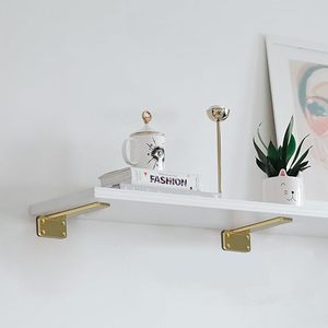 Supports d'étagères murales en métal doré, supports d'étagère robustes de 8 "Charge maximale de 200lb Supports invisibles <span class=keywords><strong>pour</strong></span> étagères flottantes - Product Image 1