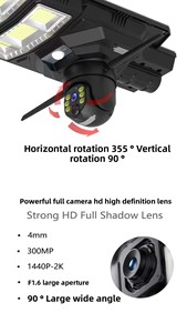 IP65 không thấm nước 4MP 4 gam WIFI CCTV Camera tích hợp ánh sáng đường phố năng lượng mặt trời Máy ảnh Ánh sáng đường phố - Product Image 4