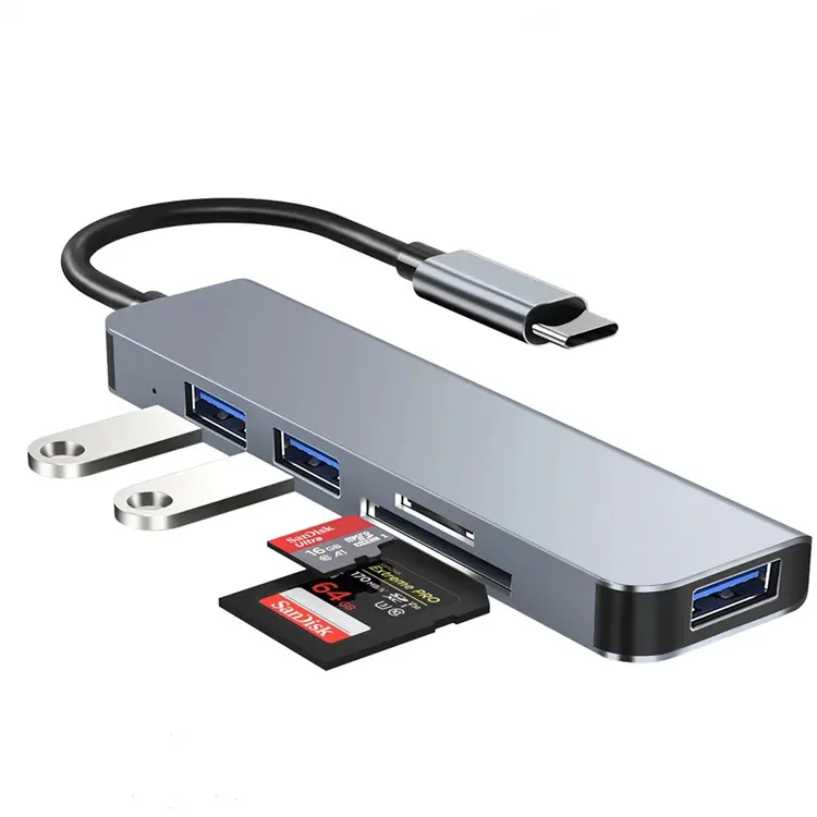 USB C HUB 3.0 Type C 5 IN 1 Multi Splitter Adapter With TF SD Reader Slot For Macbook Pro 13 15 Air Pro PC Computer Accessories