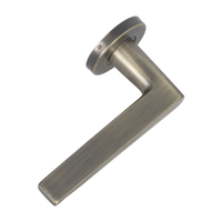 Poignée de porte intérieure moderne et élégante en acier inoxydable, finition laiton antique, avec rosette ronde