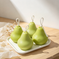 Bougies parfumées personnalisées en forme de fruits, bougies mignonnes en forme de poire et de pomme, décoration de Noël pour la maison, cadeau unique