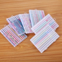 Stylos gel en plastique colorés de papeterie chinoise, fournitures de bureau créatives pour l'apprentissage, ensemble de stylos à dix couleurs au design de dessin animé mignon, non effaçables