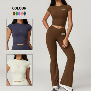 ชุดเลกกิ้งยกก้นและสปอร์ตบราสำหรับผู้หญิงขนาดใหญ่พิเศษชุดออกกำลังกายแบบกำหนดเอง2ชิ้นจากวัสดุรีไซเคิล - Product Image 5