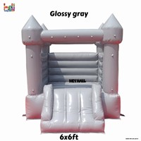 Château gonflable blanc pour enfants, mini château rebondissant pour mariage