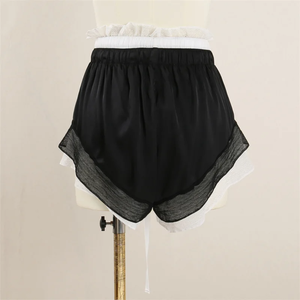 Shorts pour femmes nouvelle couleur bloquant l'épissage mini pantalon pour l'été 2025 cordon mince taille haute ultra court pantalon short - Product Image 3