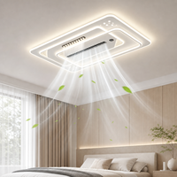 Ventilateur de plafond LED moderne en fer et acrylique avec télécommande, projection d'étoiles tendance, pour chambre et salon, moteur AC, intensité variable, 220V
