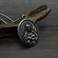 Dainty Acier Inoxydable Vierge Marie Portrait Collier pour Femmes Scapulaire Christian Guadalupe Étanche avec Zircon Pierre Principale