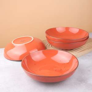 Bol à soupe, pâtes et céréales en céramique artisanale de 8 pouces, émaillé orange, écologique, personnalisé, compatible micro-ondes et lave-vaisselle - Product Image 4