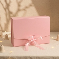 Boîte cadeau rigide pliable personnalisée avec nœud en ruban et insert en mousse pour bijoux et emballages cadeaux de fêtes