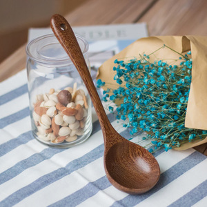 Wooden Soup Ladle Set 3Pcs Long Handle Eco Friendly Kitchen Cooking Spoon For Porridge Rice Stirring Serving - Product Image 2