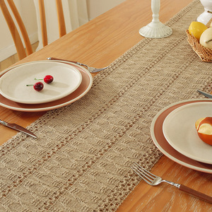 2025 Christmas Woven Table <b>Runner</b> Long American Napkin Festive Coffee Table Cover Cloth Shoe Cabinet Flag Bed Scarf Decorations - Product Image 4