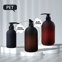 Bouteille Pompe de Luxe en PET Givré Mat Doux au Toucher Vide 250 ml 500 ml 800 ml 1000 ml pour Cosmétiques, Shampoing, Après-Shampoing et Lotion