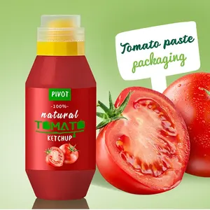 Populaire Pe 290Ml 9Oz Plastic Saus Honingstroop Ketchup Tomatenknijpfles Met Dubbellaags Deksel