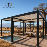 Pergola extérieure motorisée en aluminium personnalisable avec structure thermolaquée et fonctionnement motorisé ou manuel pour l'extérieur