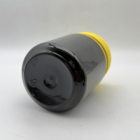 Bouteille en plastique ronde ambrée de 250 ml (8,5 oz) de qualité alimentaire pour sauce, miel, confiture avec bouchon inviolable