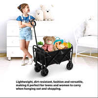 Chariot de camping pliable portable à quatre roues, chariot industriel OEM pour usage extérieur et shopping, qualité industrielle