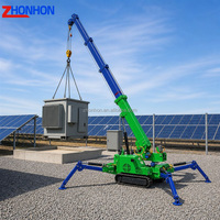 Grúa Araña en Venta, Mini Grúa Sobre Orugas de Segunda Mano, Reacondicionada, Control Remoto Eléctrico, Precio Económico, Disponible para Alquiler