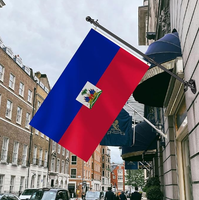 Bandera de Haití 3x5 pies, poliéster de lujo resistente y duradero, para interior/exterior con rayas cosidas y ojales de latón