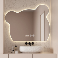 Espejos Con Luz Led Corridor Decoration InteriorBear Shape Backlight Touch Screen Led Smart Bathroom Wall Mirror with Lighting