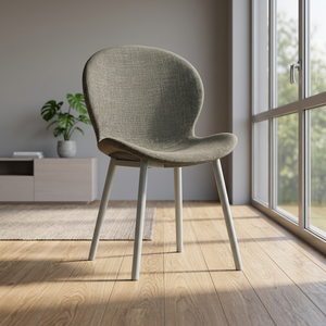 Silla de Comedor Minimalista Tapizada en Verde Militar con Patas Metálicas Resistentes para Villas y Apartamentos Modernos - Product Image 1