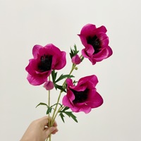 Fleur d'anémone artificielle pour la décoration de bureau et de maison, centres de vente, arrangements floraux décoratifs, accessoires de photographie