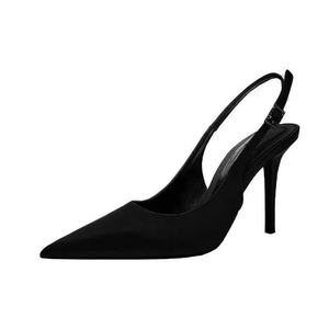 Chaussures à talons hauts raffinées à bout pointu, ornées de strass et découpées, pour femme - Product Image 1