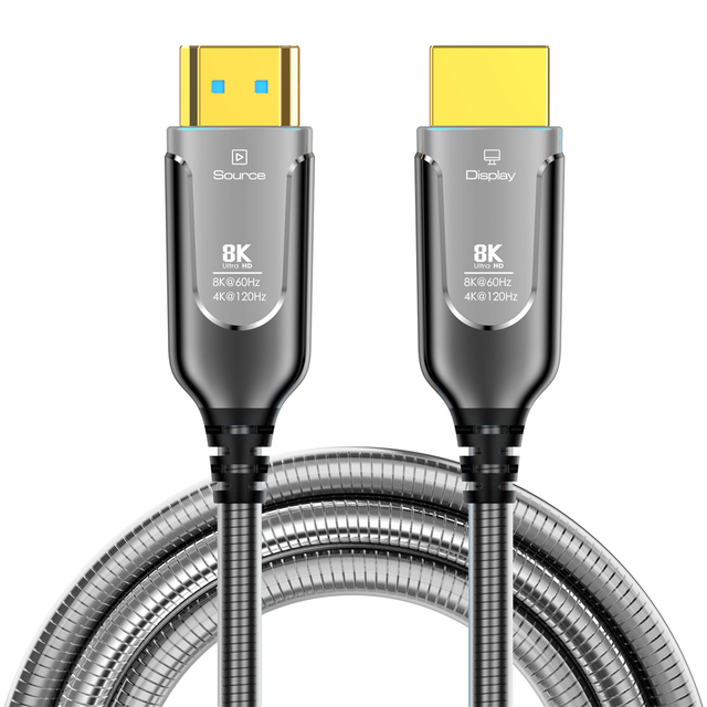 8K HDMI 2.1 AOC Fiber Optic Cable 25M Ultra High Speed 48Gbps HDMI Cable 60Hz Gold Plated Armor Jacket for TV Monitor Camera Car