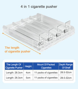 דוחף סיגריות מתכוונן לרוחב מדף טבק מפלסטיק בסופרמרקט, מתקן תצוגה - Product Image 3