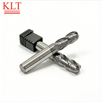 Fraise à queue sphérique en carbure KLT R0.2 50mm à 4 cannelures, revêtement TiAlN, pour usinage CNC, acier moulé, acier inoxydable, courbes 3D, ODM OEM