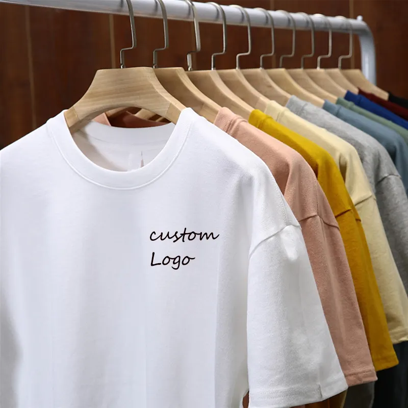 Gekämmte Baumwolle Custom Logo Plain Über Größe Luxus T-shirt Recycling Organic Coton Männer Übergroßen T-shirt