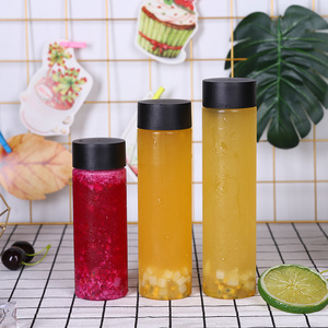 ขวดพลาสติก PET กันน้ำรั่วขวดน้ำชาน้ำแร่สำหรับบรรจุภัณฑ์นมสมูทตี้โฮมเมดขนาด400มล. 500มล. 600มล. 16ออนซ์ออกแบบได้ตามต้องการ - Product Image 2