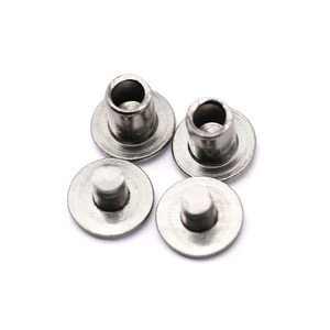 ISO sertifikalı simli kaplama deri üretimi için özel paslanmaz çelik erkek ve kadın çift başlı yuvarlak kafa perçinler - Product Image 2