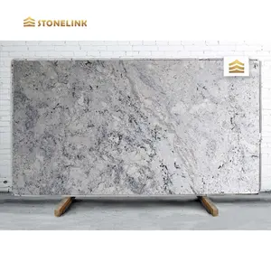 Stonelink Natural Granite Stone Kitchen Countertop Polished Glacier White Granite Slabs