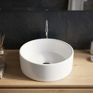 Lavabo Moderno Redondo de Cerámica de 16x16 Pulgadas para Encimera, Lavabo de Porcelana para Baño, Certificado ISO - Product Image 1