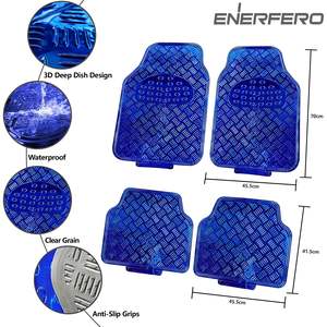 Juego de alfombrillas de PVC metálicas azules para coche, tamaño Universal, impermeables, antideslizantes, fáciles de limpiar, alfombra de estilo empresarial para Interior de coche - Product Image 1