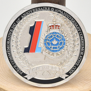 Moneda Conmemorativa Personalizada al por Mayor del 10º Aniversario de Canadá, de Doble Cara, Esmaltada, de Aleación de Zinc - Product Image 3