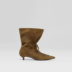 Botas de Encaje Retro Personalizadas <span class=keywords><strong>para</strong></span> Otoño/Invierno, Botas de Tacón Bajo con Punta Puntiaguda, Botas de Tobillo Occidentales de Corte Ancho <span class=keywords><strong>para</strong></span> <span class=keywords><strong>Mujer</strong></span> - Product Image 5