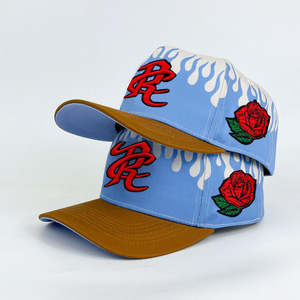 ODM OEM Hat Cotton Customized 3D Embroidery Logo Curved Brim Adjustable 5 Panel Gorras Baseball Cap - Product Image 1