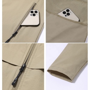 Ensemble de survêtement sportif pour <span class=keywords><strong>homme</strong></span>, coupe-vent, 2 pièces, réfléchissant, zippé, en nylon, streetwear, léger, résistant à l'eau, avec <span class=keywords><strong>capuche</strong></span> - Product Image 4