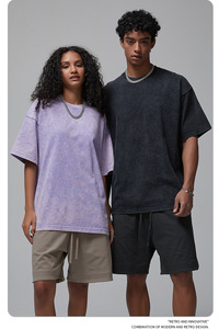 Camisetas Personalizadas de 325G, Camisetas 100% Algodón para Hombre, Camisetas Retro Lavadas de Alta Calidad para Hombre y Mujer al por Mayor para Impresión - Product Image 4