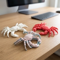 Modèle de crabe océanique articulé imprimé en 3D, impression PLA, personnalisable et disponible en gros, jouet articulé imprimé en 3D