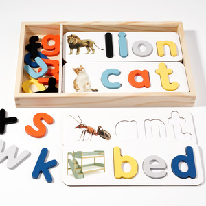 Gioco di Ortografia in Legno per Bambini (4-6 Anni) Alfabeto Inglese Educazione Precoce Puzzle Cognitivo Giocattolo Educativo - Product Image 4