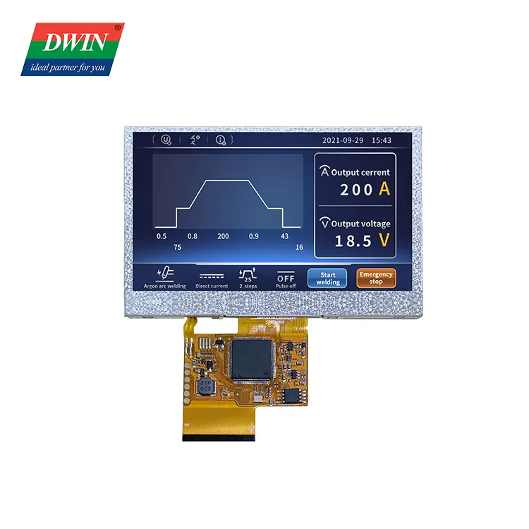 Dwin 4.3นิ้วความละเอียด480x272บางเฉียบจอแสดงผล TFT LCD โมดูลอัจฉริยะ LCM HMI UART Port แผงสัมผัสสำหรับ Arduino