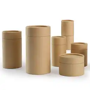 Custom Biodegradable Different Sized Round Paper Box Large Containers Kraft Gift Craft Cardboard Packaging Paper Tube